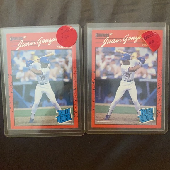 1989 Donruss Juan Gonzalez Error & Regular Cards🔥